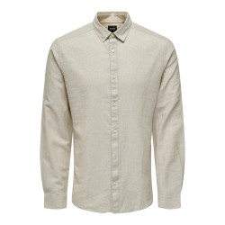 ONLY & SONS Caiden Solid Linen Skjorte - Chinchilla