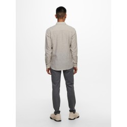 ONLY & SONS Caiden Solid Linen Skjorte - Chinchilla