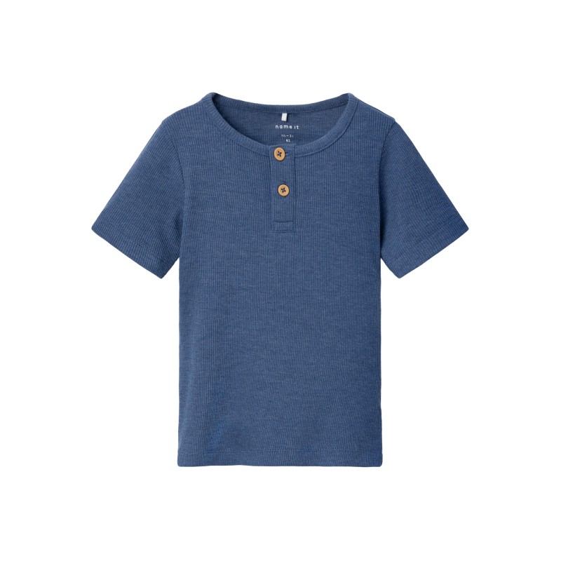 NAME IT Mini Rib Kortærmet T-shirt - Bijou Blue