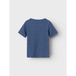 NAME IT Mini Rib Kortærmet T-shirt - Bijou Blue