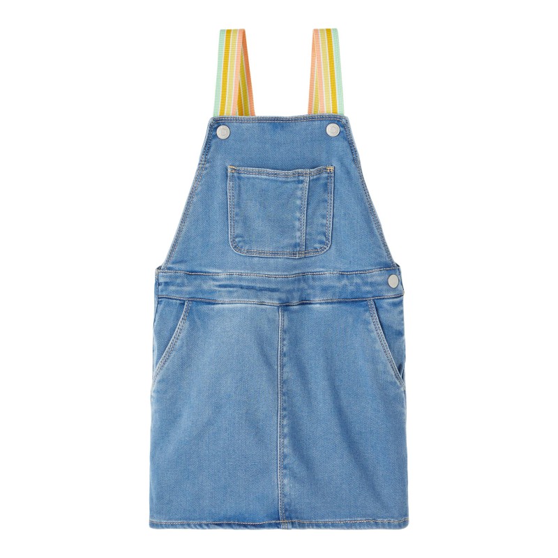 NAME IT Mini Denim Bibskirt - Medium Blue Denim