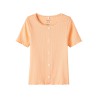 NAME IT Kids Frikki T-shirt Med Knapper - Peach Nectar