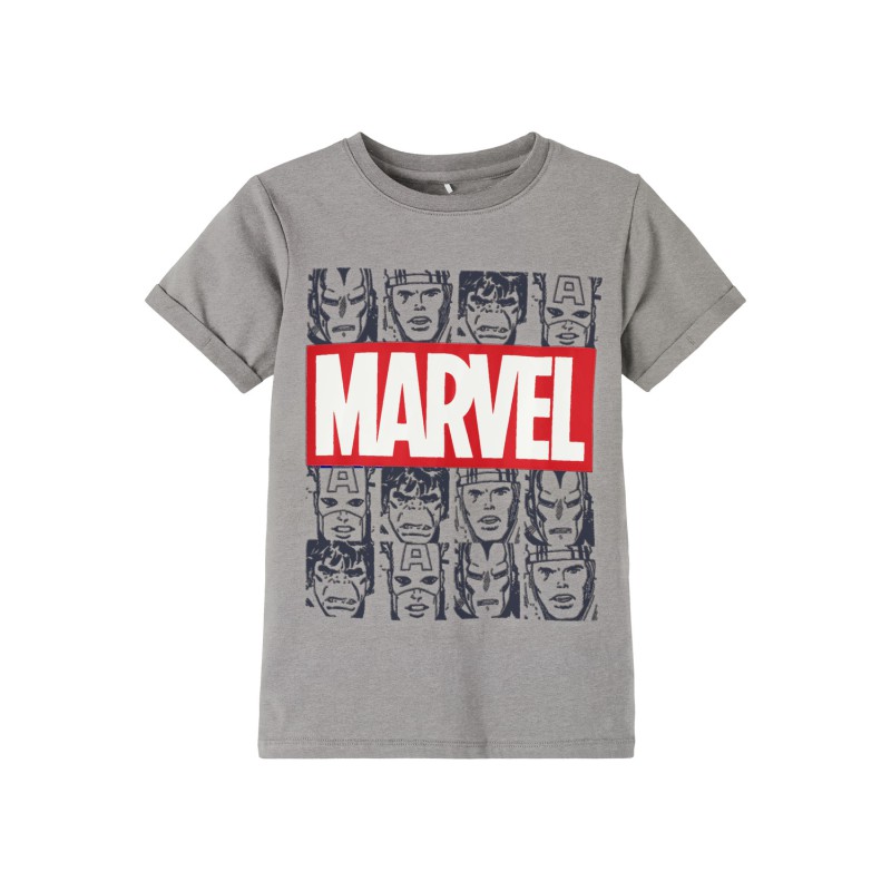 NAME IT Nkmmackin Marvel Kortærmet Top Mar - Grey Melange