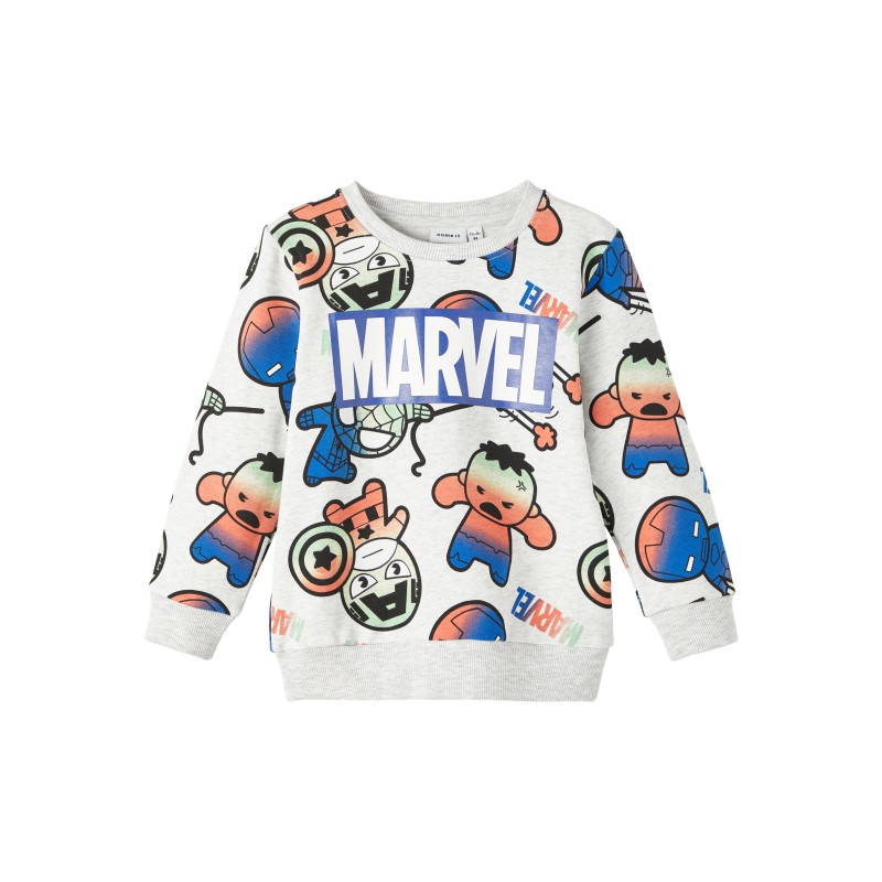 NAME IT Mini Filup Marvel Sweatshirt - Light Grey Melange