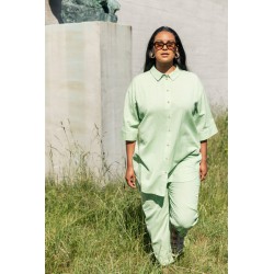 FRANSA Plus Maddie Hør Bukser - Forest Shade