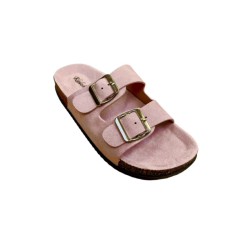 Sandal i Faux "ruskind"- Rosa