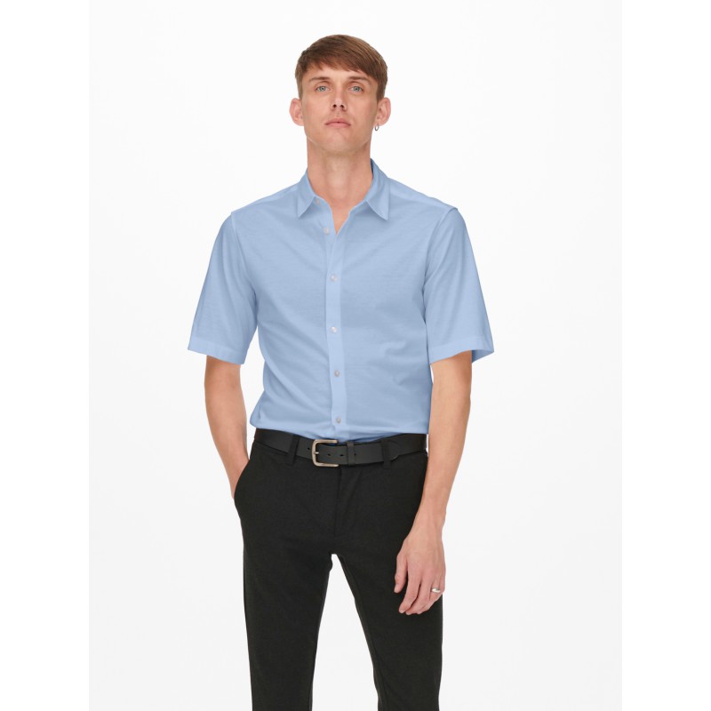 ONLY & SONS Onsmiles Kortærmet Stretch Shirt - Cashmere Blue