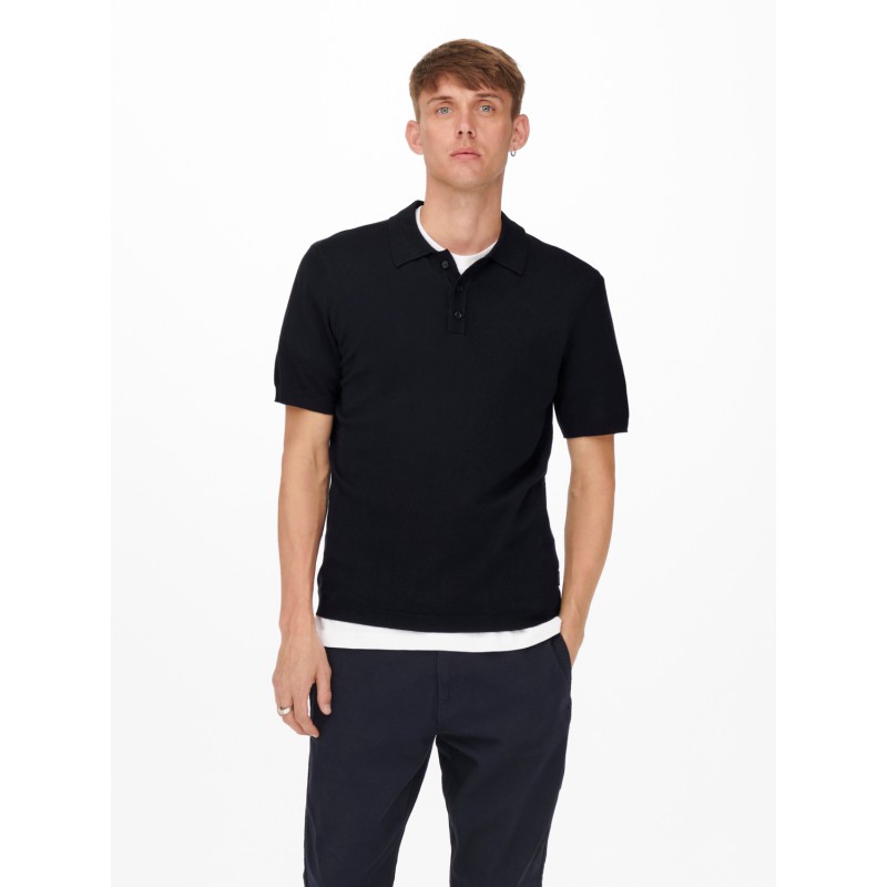 ONLY & SONS Onswyler Life Kortærmet Polo Knit - Dark Navy