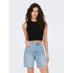 JDY Cirkeline Strik Crop Top - Sort