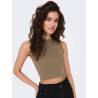 JDY Cirkeline Strik Crop Top - Walnut