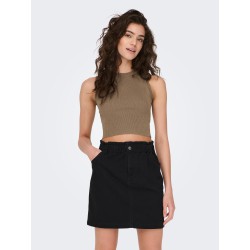 JDY Cirkeline Strik Crop Top - Walnut