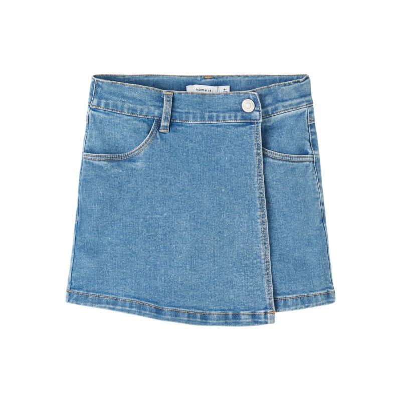 NAME IT Kids Laila Baggy Denim Shorts - Medium Blue Denim