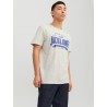 JACK & JONES Logo T-shirt - White Melange