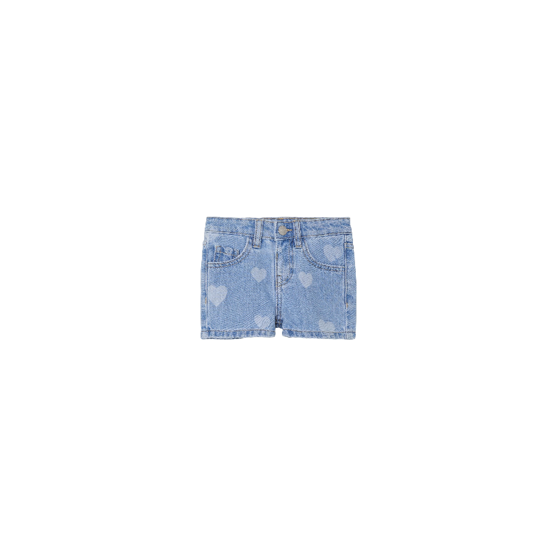 NAME IT Mini Rose Denim Shorts - Light Blue Denim