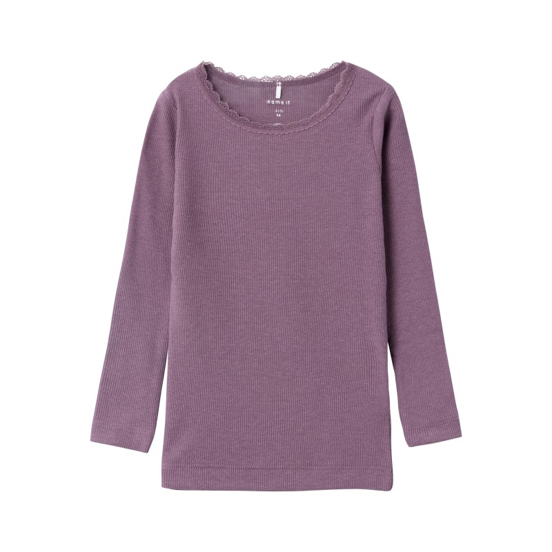 NAME IT Mini L/S Rib Bluse - Arctic Dusk