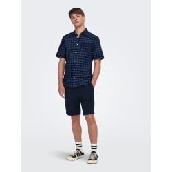 ONLY & SONS Linus Loose Hør Shorts - Dark Navy