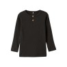 NAME IT Mini Rib L/S Top - Sort