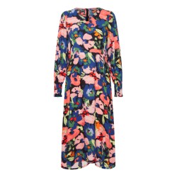 FRANSA Mosa Langærmet Kjole Med Print - Red Alert