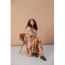 FRANSA Plus Wrap Kjole Med Print - Rose Shadow