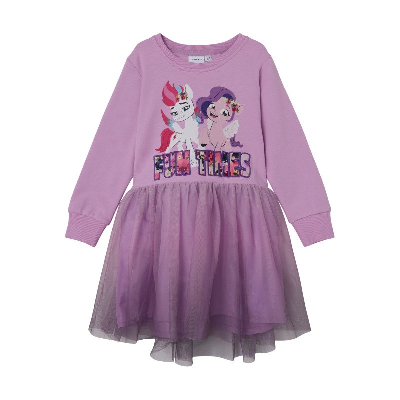 NAME IT Mini Jane Tulle Sweat Kjole - Violet Tulle