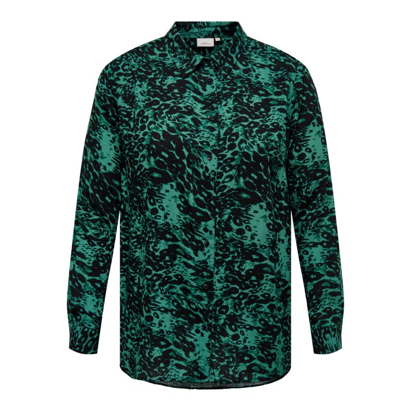 ONLY CARMAKOMA Ottelia Life Langærmet Shirt Aop - Bayberry