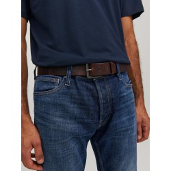 JACK & JONES Victor Læder Bælte - Black Coffee