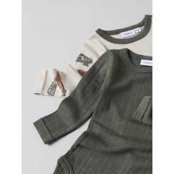 NAME IT Baby Wang Uld Bodystocking - Moonbeam