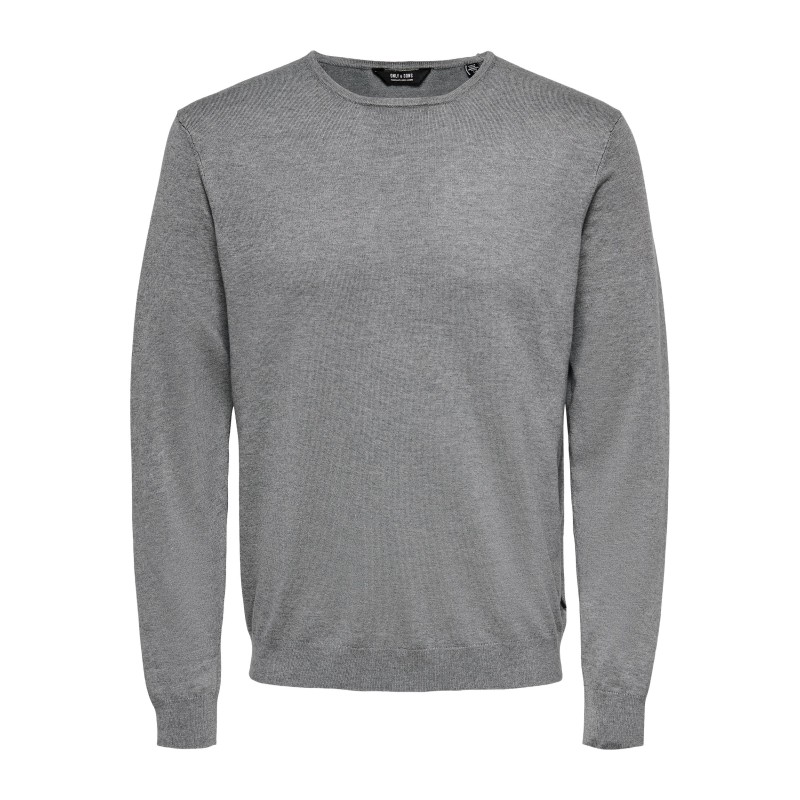 ONLY & SONS Wyler L/S Striktrøje - Medium Grey Melange