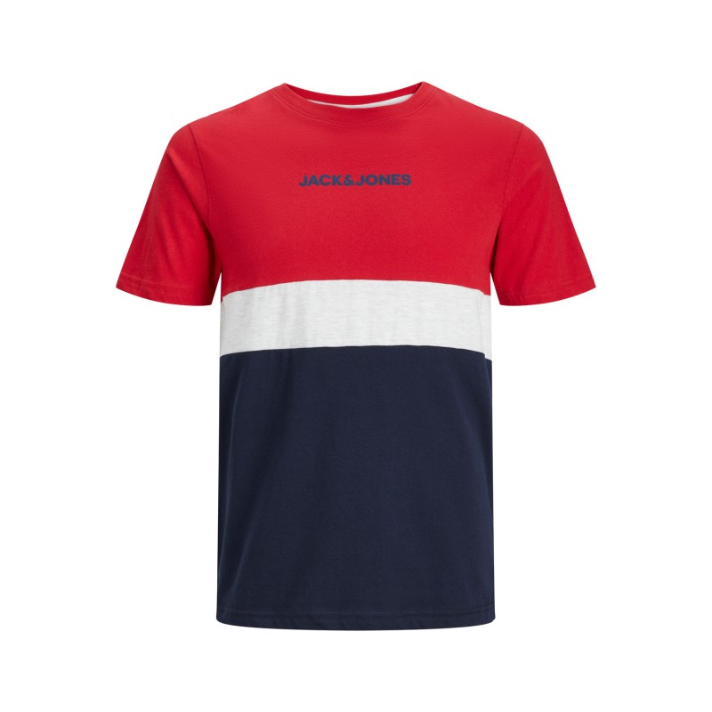 JACK & JONES Ereid Blocking Tee Kortærmet - Tango Red