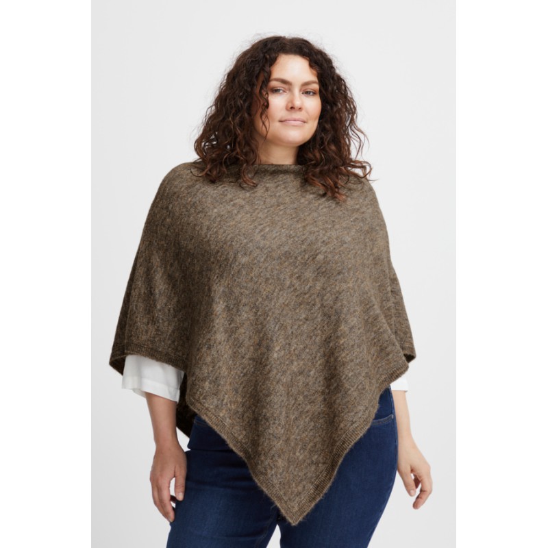 FRANSA Sandy Poncho - Carafe Melange