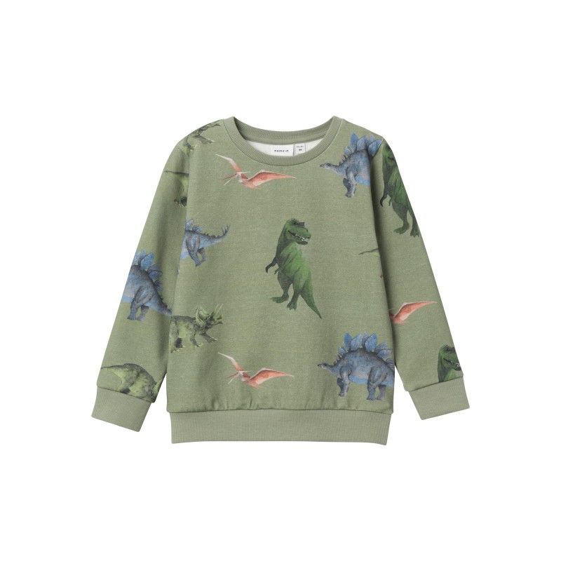 NAME IT Mini Dino Sweat Trøje - Oil Green