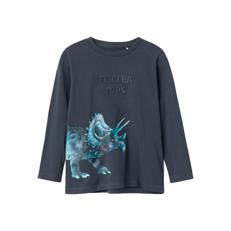 NAME IT Mini Nula L/S Dino Bluse - India Ink