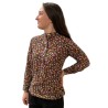 INVY Ember Bluse Med Kinakrave - Black/blomster