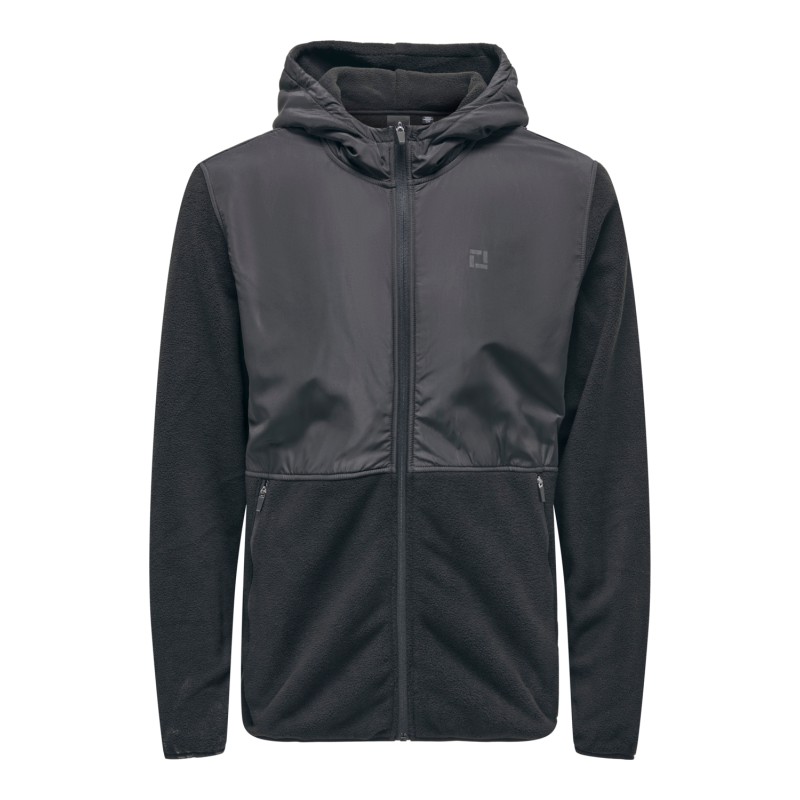 ONLY & SONS Onsnoah Reg Fleece Zip Hoodie Vd - Sort