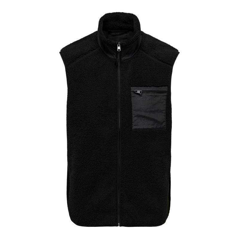 ONLY & SONS Dallas Sherpa Teddyvest - Sort