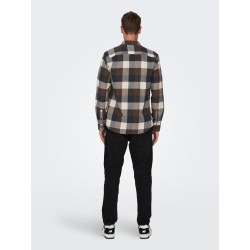 ONLY & SONS Gudmund L/S Ternet Skjorte - Hot Fudge