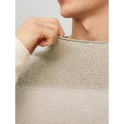 JACK & JONES Strik Crew Hals - Oatmeal