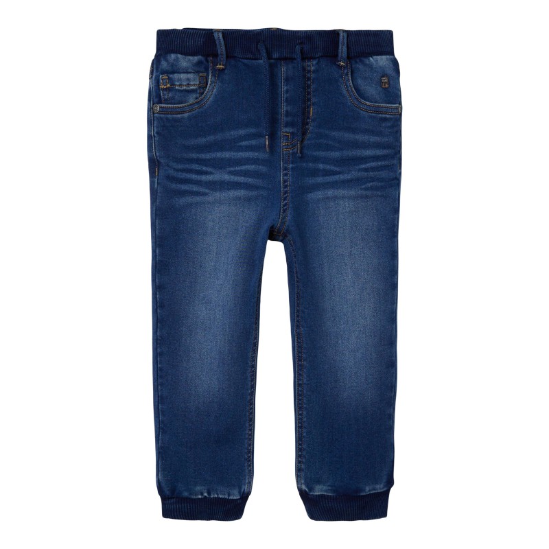 NAME IT Mini Ben Baggy Fleece Jeans - Medium Blue Denim