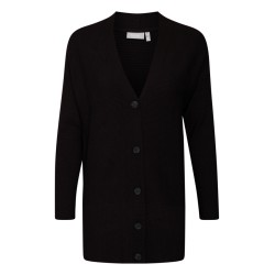 FRANSA Strik Cardigan Med Knapper - Sort