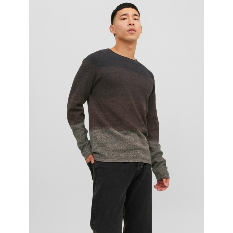 JACK & JONES Ehill Knit Crew Neck - Seal Brown