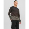 JACK & JONES Ehill Strik Crew Neck - Seal Brown