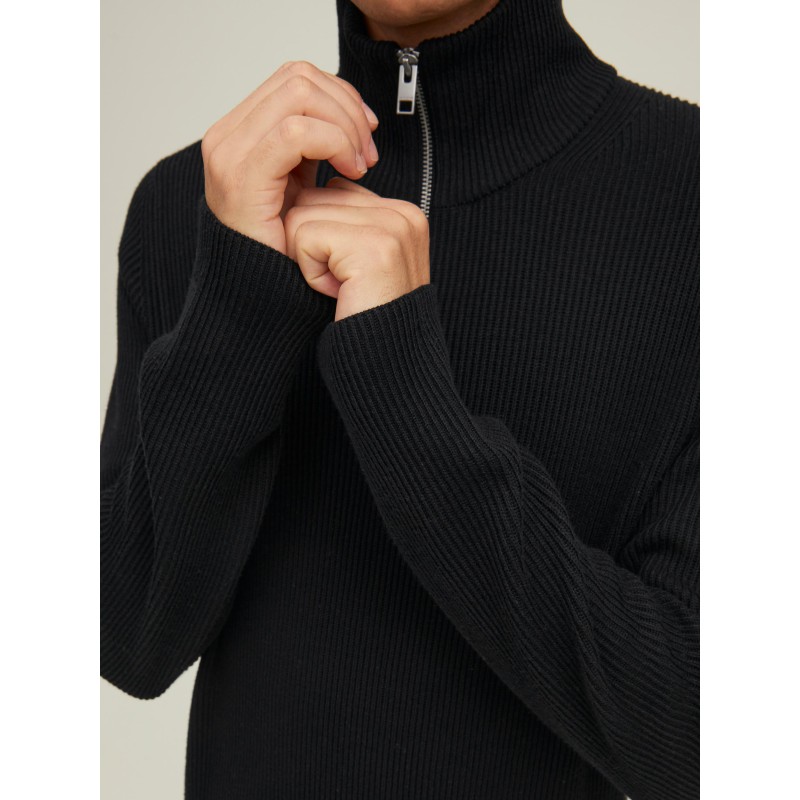 JACK & JONES Perfect Half Zip Strik - Sort