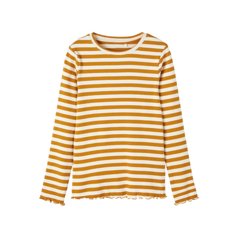 NAME IT Otribe Langærmet Slim Bluse - Inca Gold