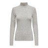 ONLY Luna Uld Rullekrave Bluse - Light Grey Melange