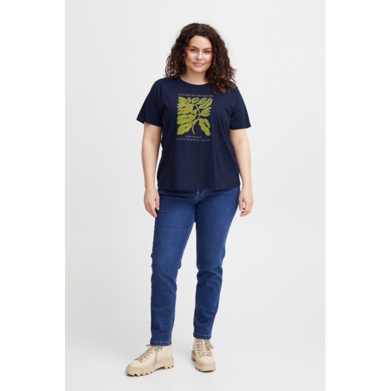 FRANSA PLUS T-shirt Med Print - Peacoat