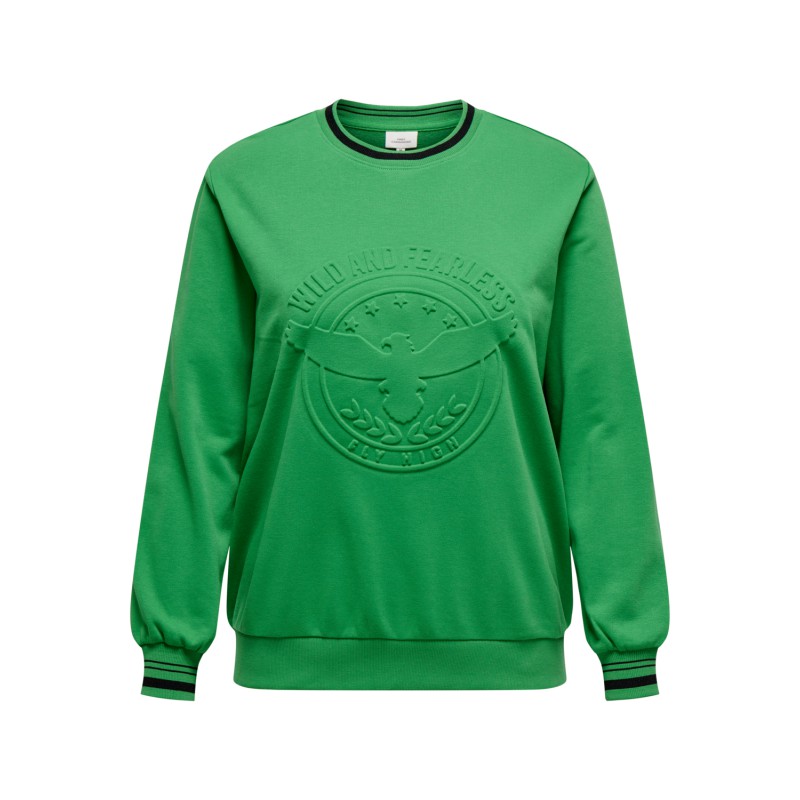 ONLY CARMAKOMA Gato Life Langærmet Sweatshirt Jrs - Medium Green