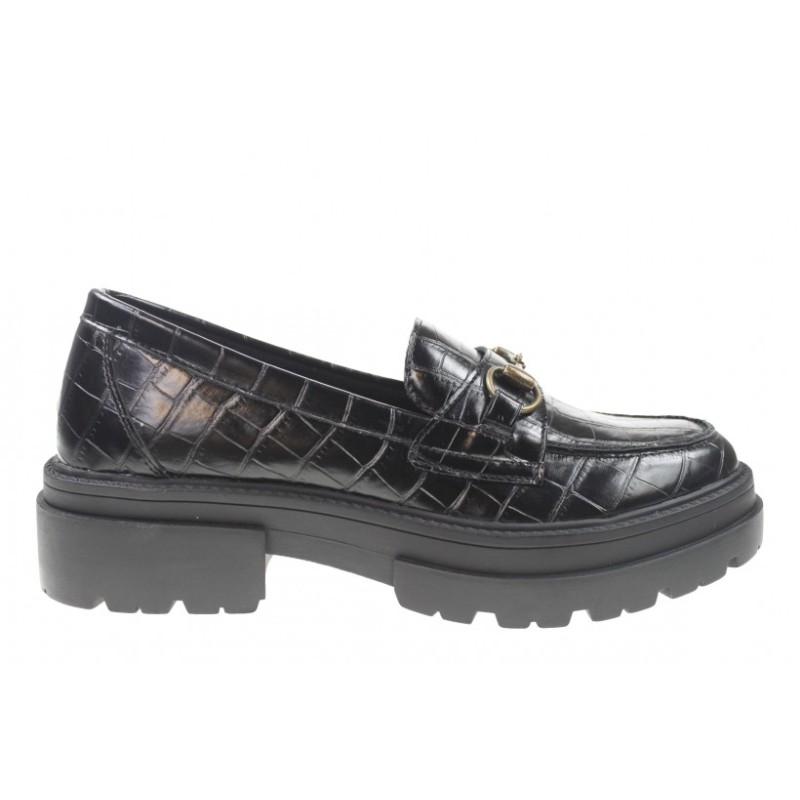 5TH Avenue Loafers Kroko - Sort