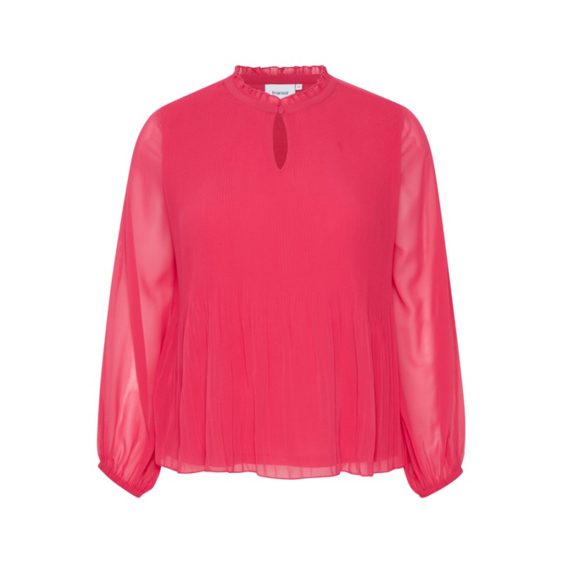 FRANSA PLUS Lea Plissé Bluse - Pink