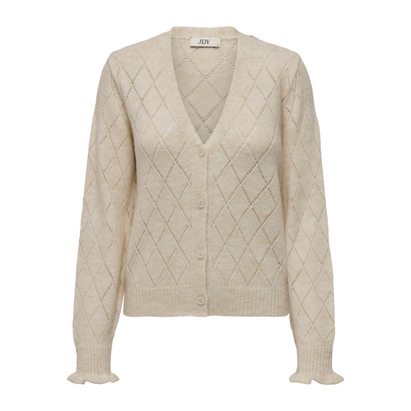 JDY Letty Langærmet V-Neck Struc Cardigan Knt - Whitecap Gray