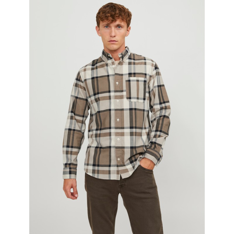 JACK & JONES Jprblubrook Cord X-Mas Shirt Langærmet Ch Ln - Pelican